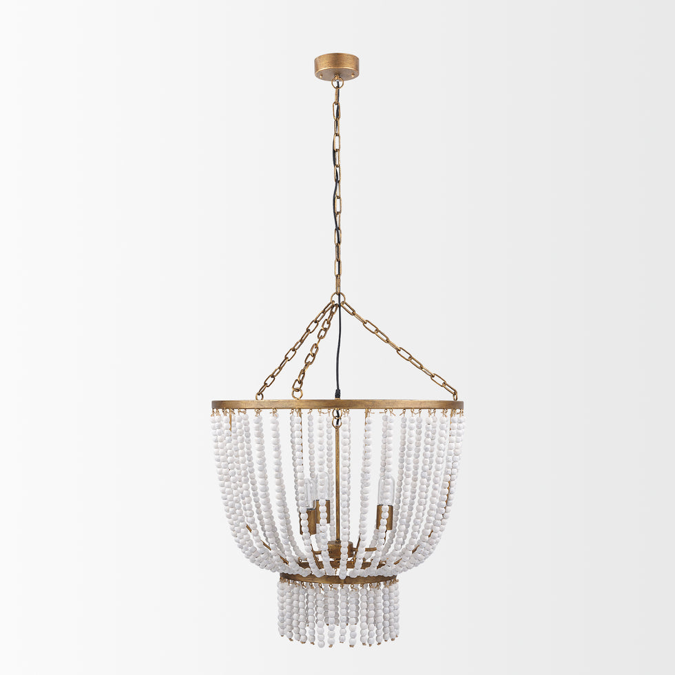 Mercana - Rhone Chandelier in Gold, Metal/Wood