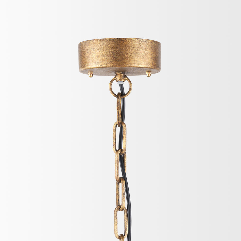Mercana - Rhone Chandelier in Gold, Metal/Wood
