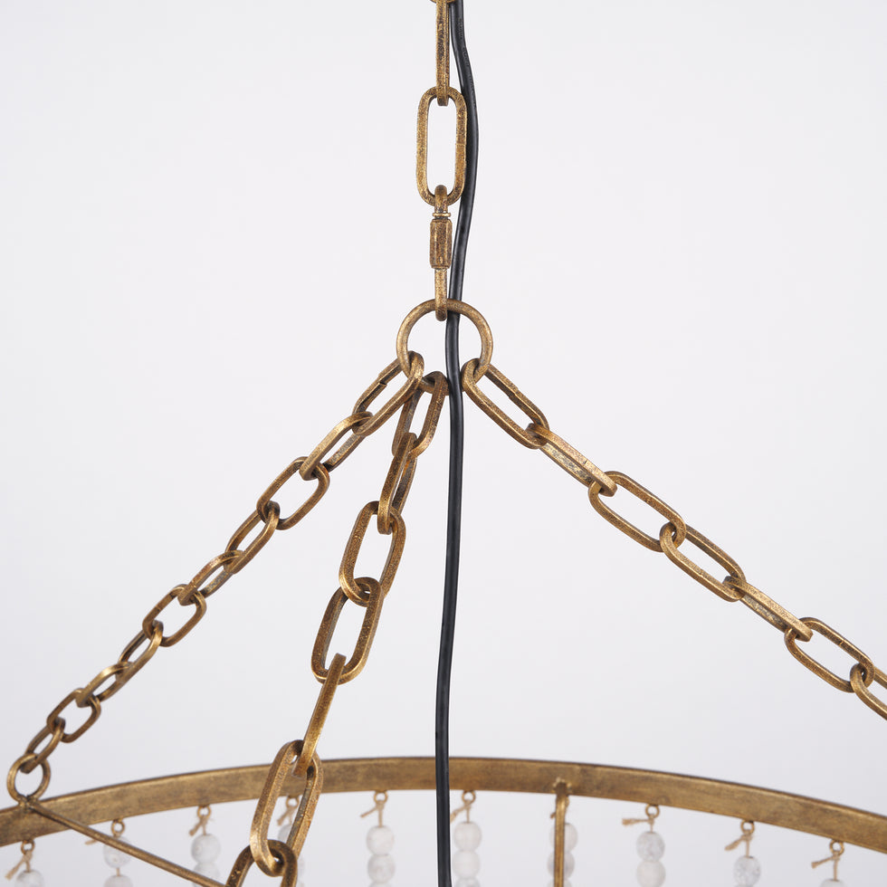 Mercana - Rhone Chandelier in Gold, Metal/Wood