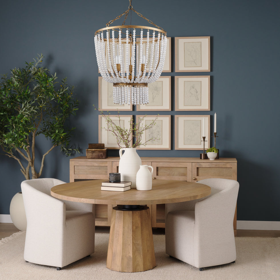 Mercana - Rhone Chandelier in Gold, Metal/Wood