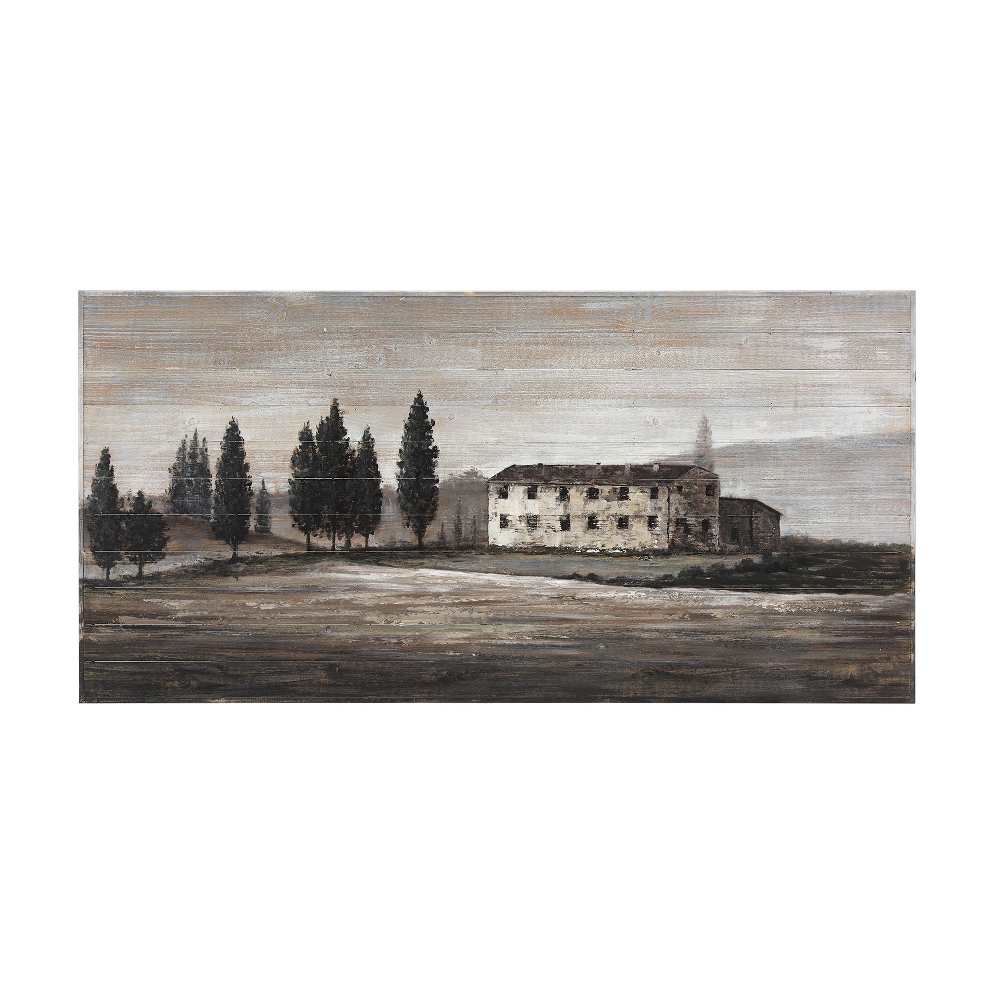 Mercana - Tuscan Cypress 60x36 Hand Painted on Wood Oil Painting