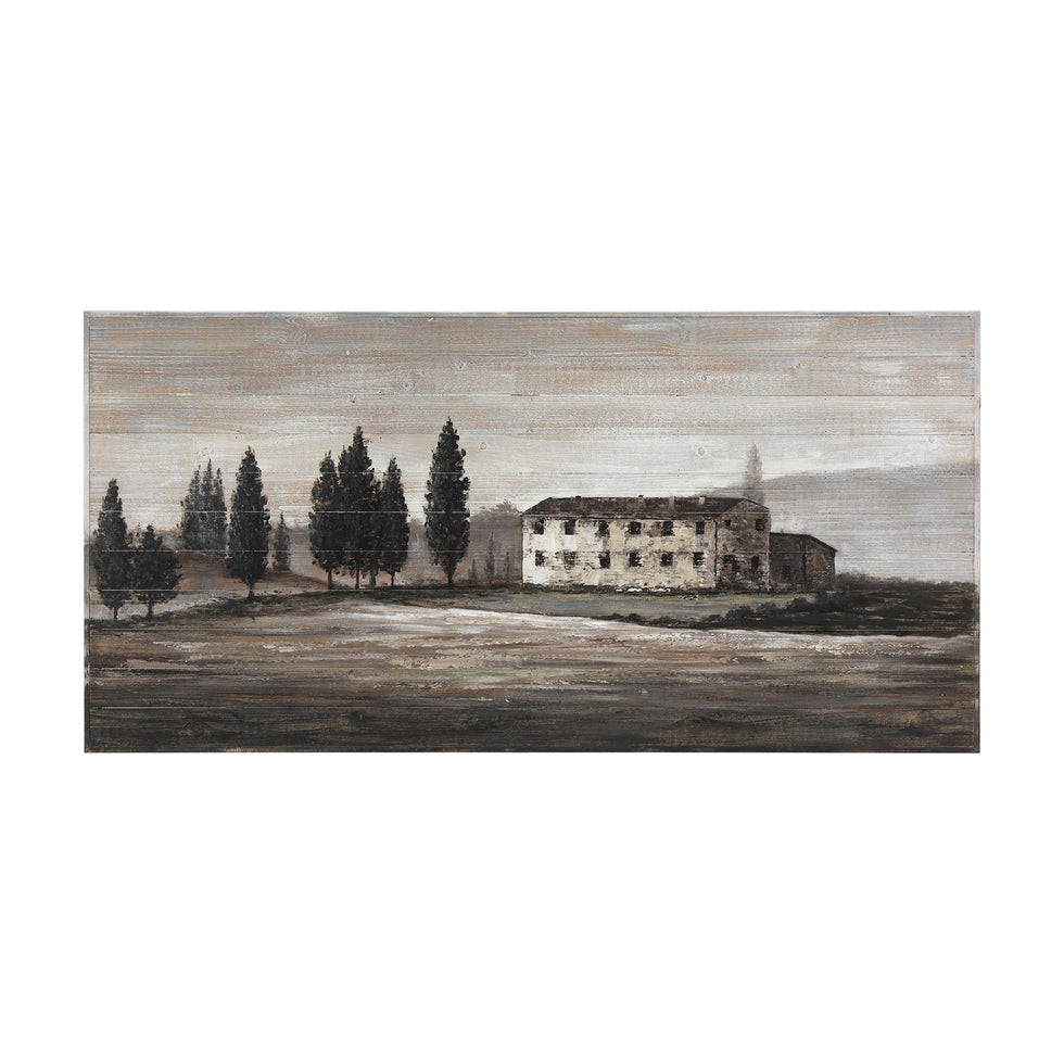 Mercana - Tuscan Cypress 60x36 Hand Painted on Wood Oil Painting