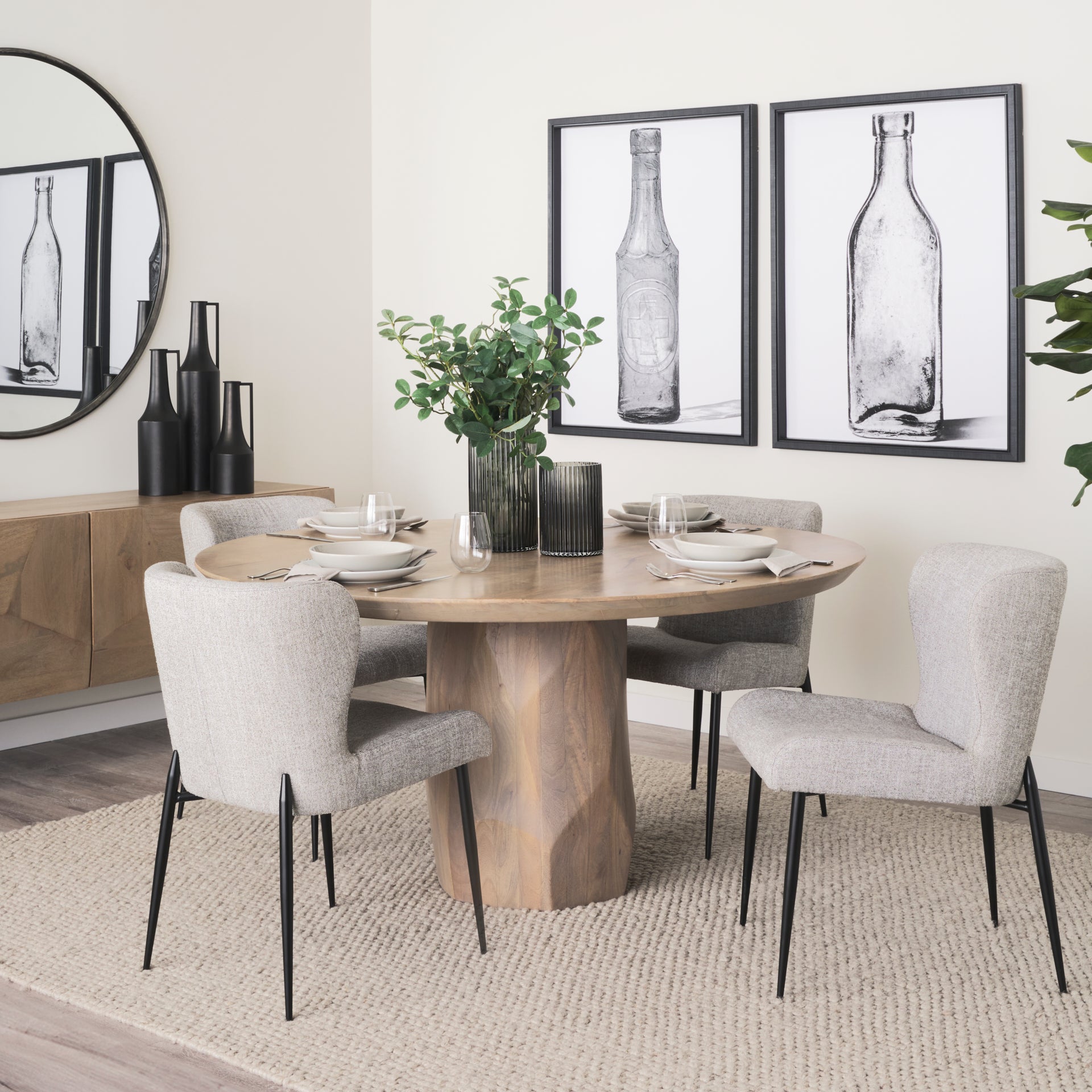 Mercana - Hartt Dining Chair in Gray, Fabric