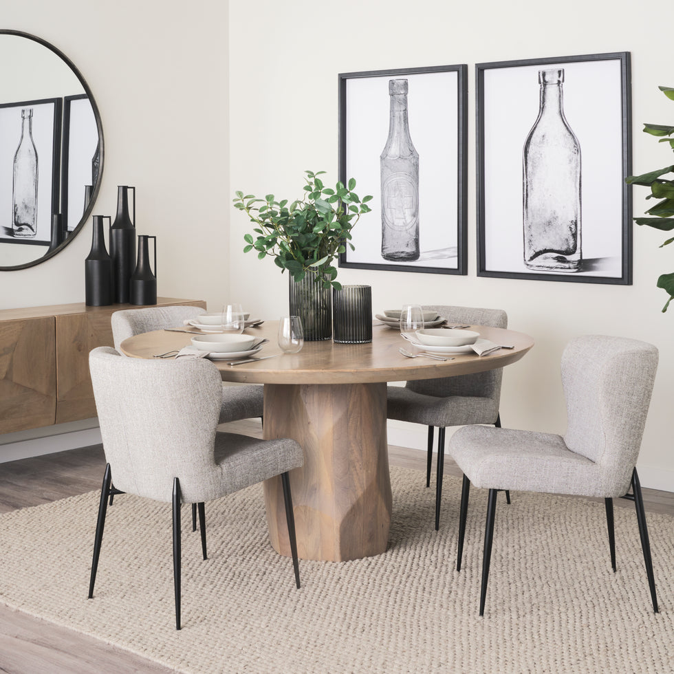 Mercana - Hartt Dining Chair in Gray, Fabric
