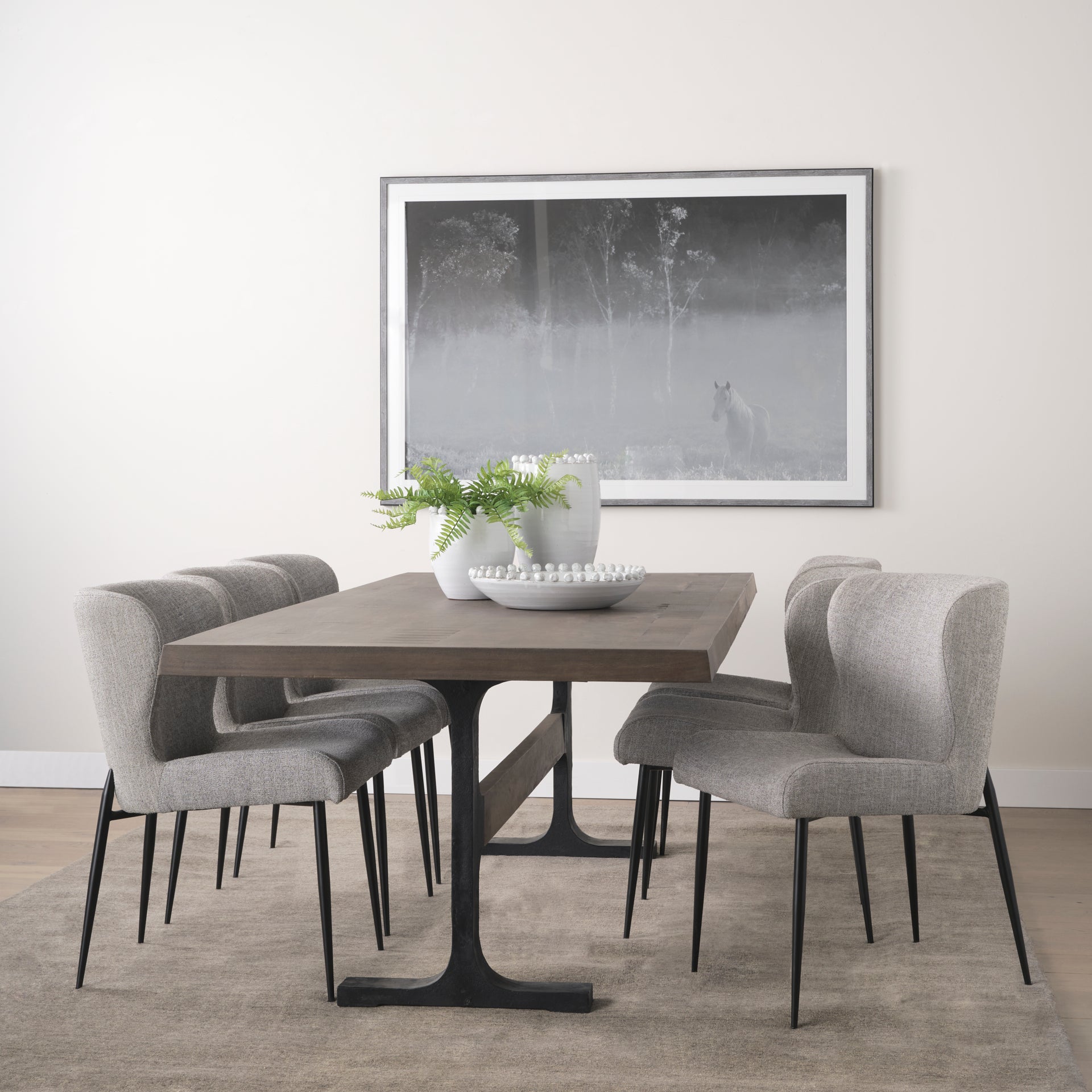 Mercana - Hartt Dining Chair in Gray, Fabric