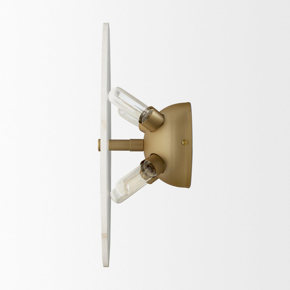 Mercana - Dolly Brushed Gold Metal with Alabaster Shade 4-Light Wall Sconce