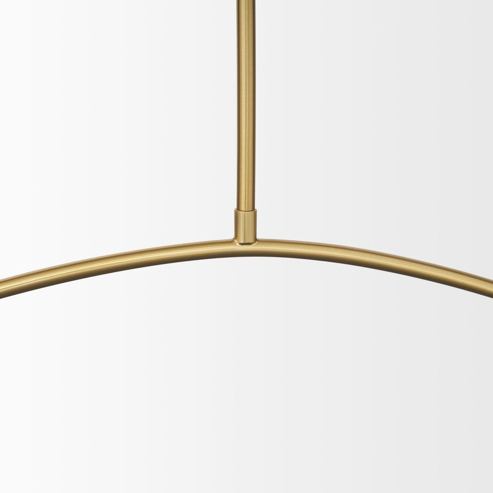 Mercana - Cybill Brushed Brass with White Metal Shades 2-Light Chandelier