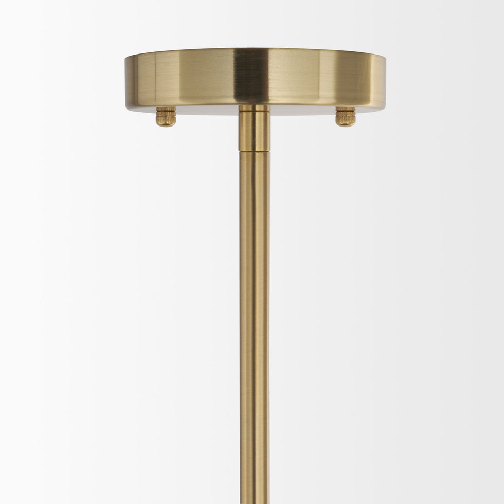 Mercana - Cybill Brushed Brass with White Metal Shade 1-Light Wall Pendant