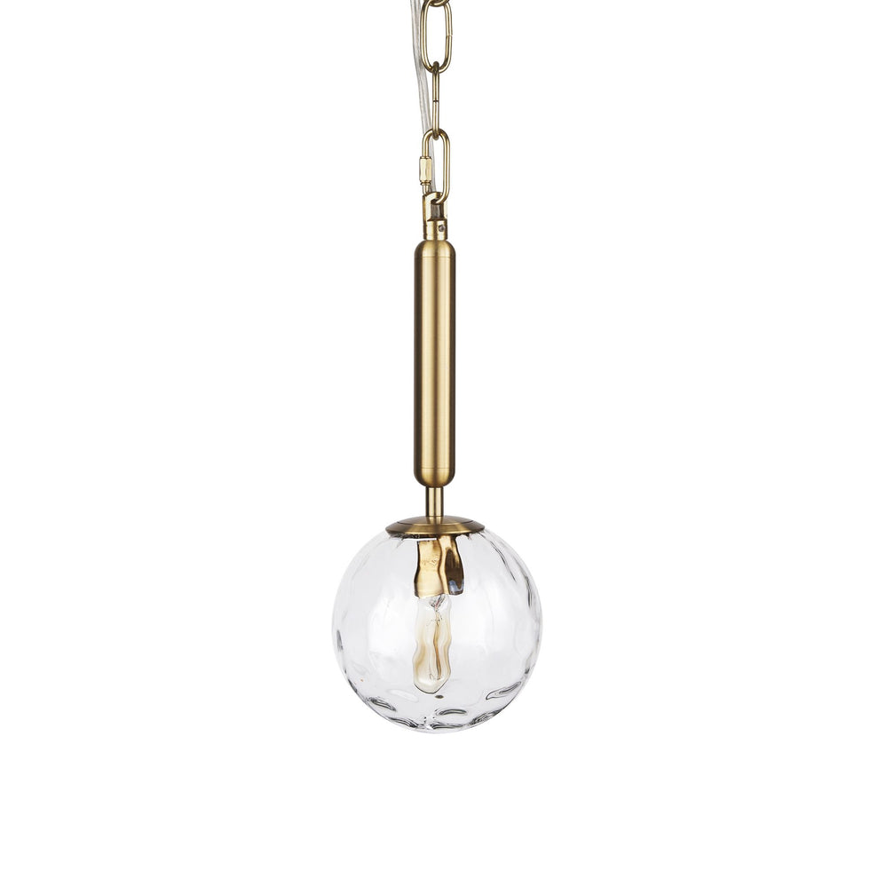 Mercana - Britton Gold Metal with Clear Glass Globe 1-Light Pendant Light