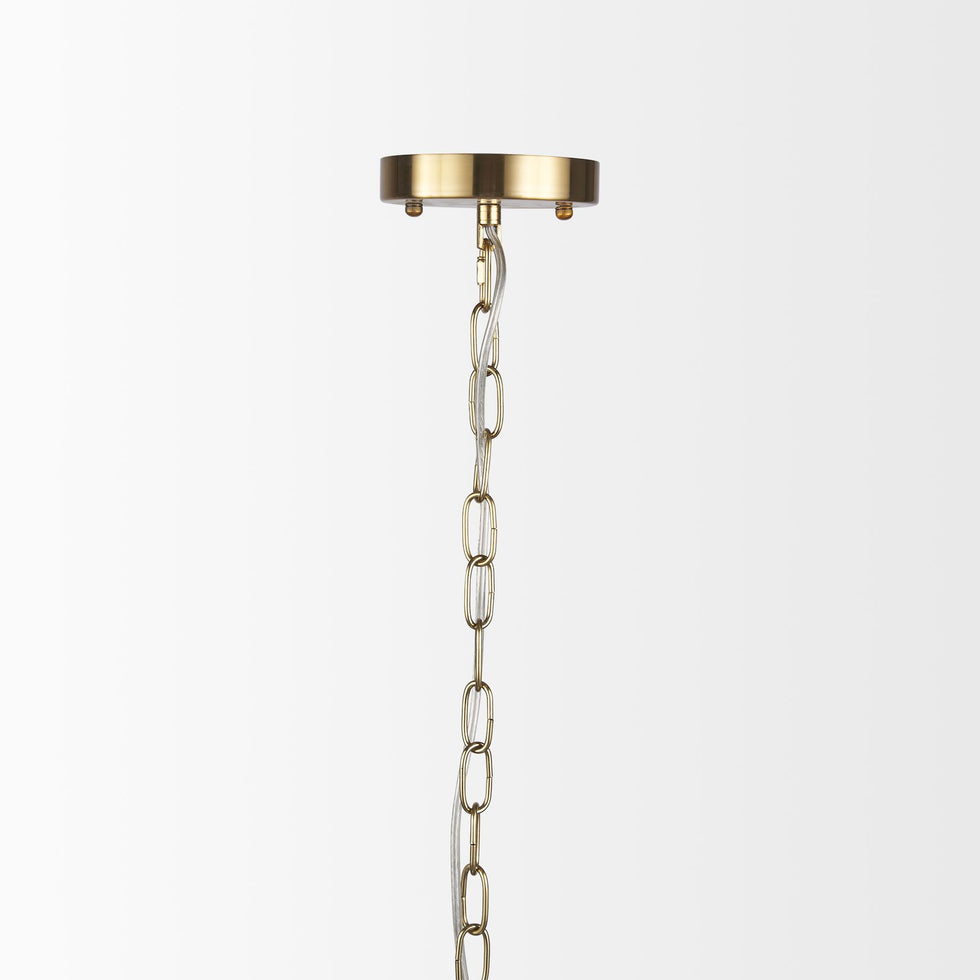 Mercana - Britton Gold Metal with Clear Glass Globe 1-Light Pendant Light