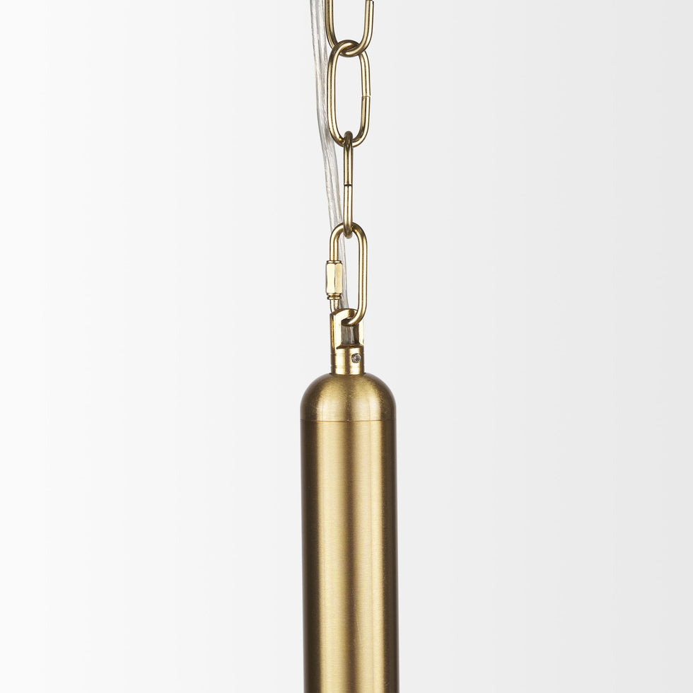 Mercana - Britton Gold Metal with Clear Glass Globe 1-Light Pendant Light
