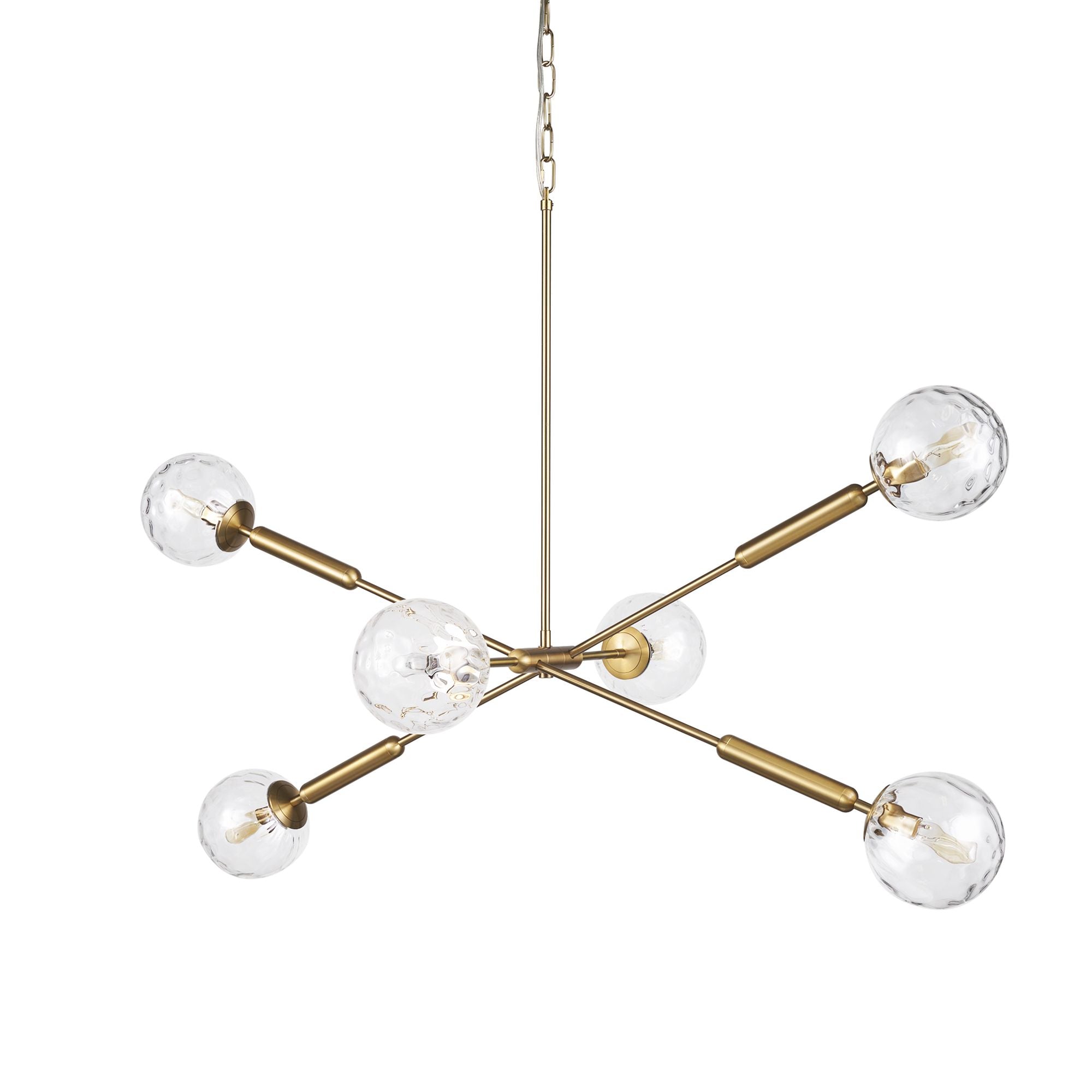 Mercana - Britton Gold Metal with Clear Glass Globes 6-Light Chandelier