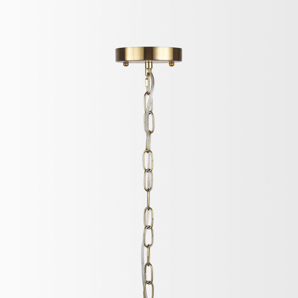 Mercana - Britton Gold Metal with Clear Glass Globes 6-Light Chandelier