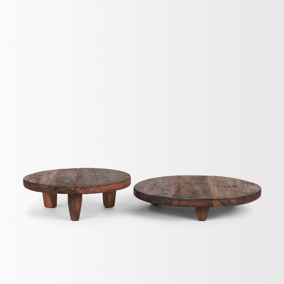 Mercana - Iza Risers in Brown, Solid Wood