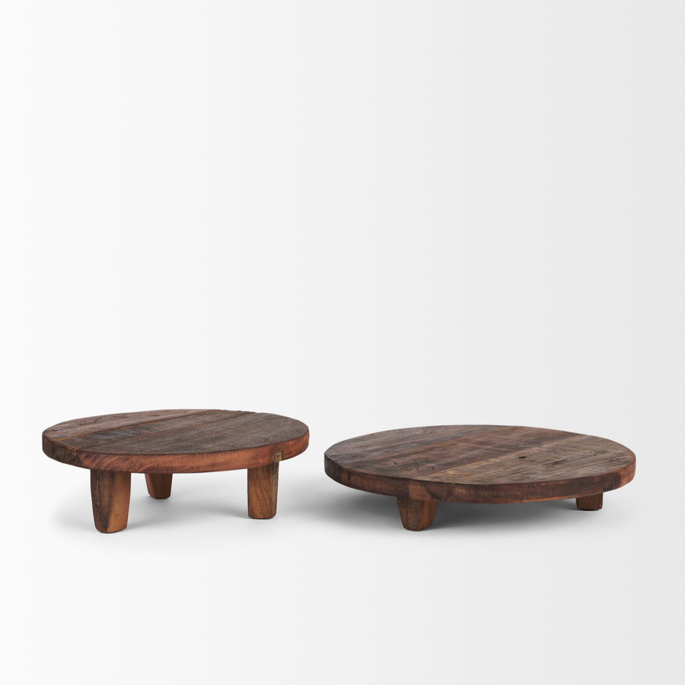 Mercana - Iza Risers in Brown, Solid Wood