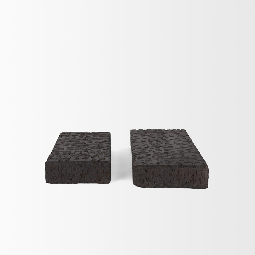 Mercana - Shira Risers in Brown, Solid Wood