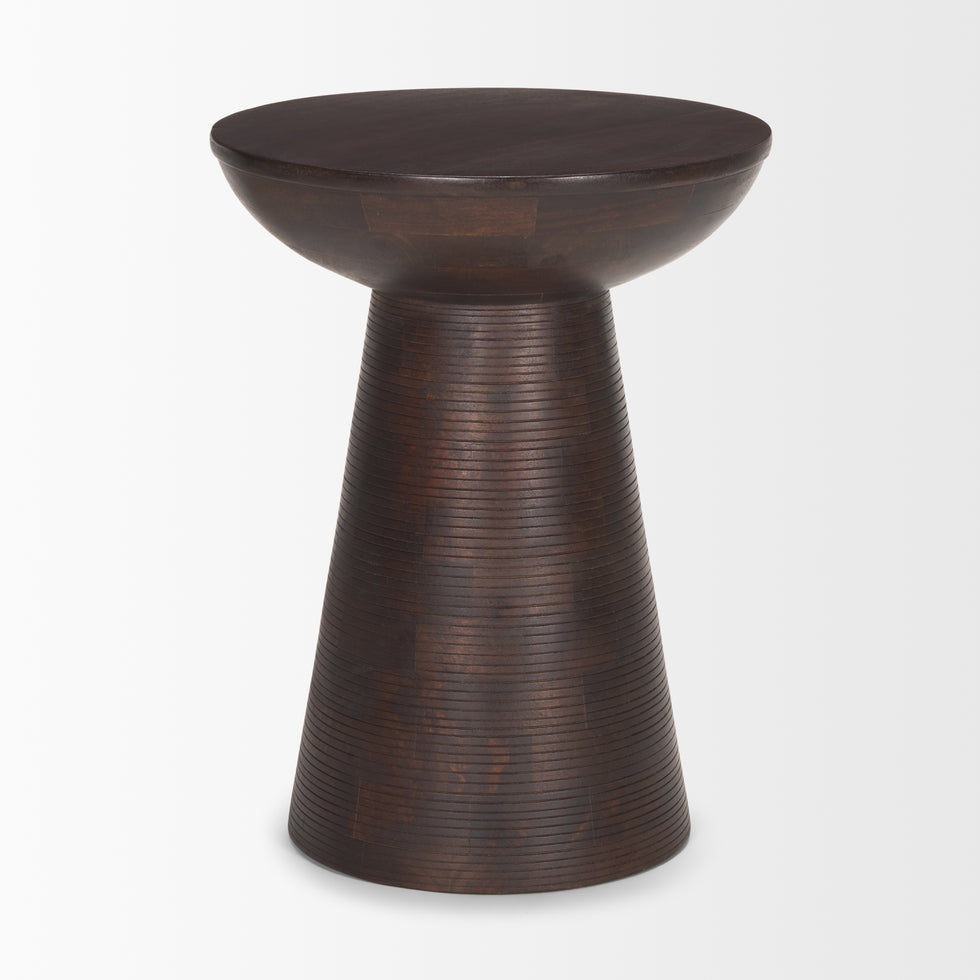 Mercana - Novell Accent Table in Brown, Solid Wood