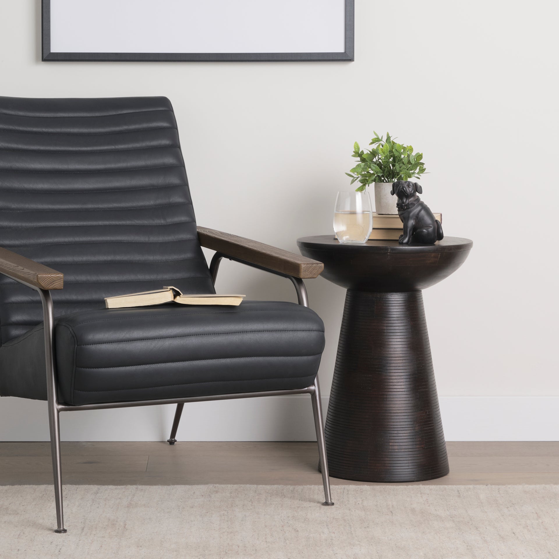Mercana - Novell Accent Table in Brown, Solid Wood