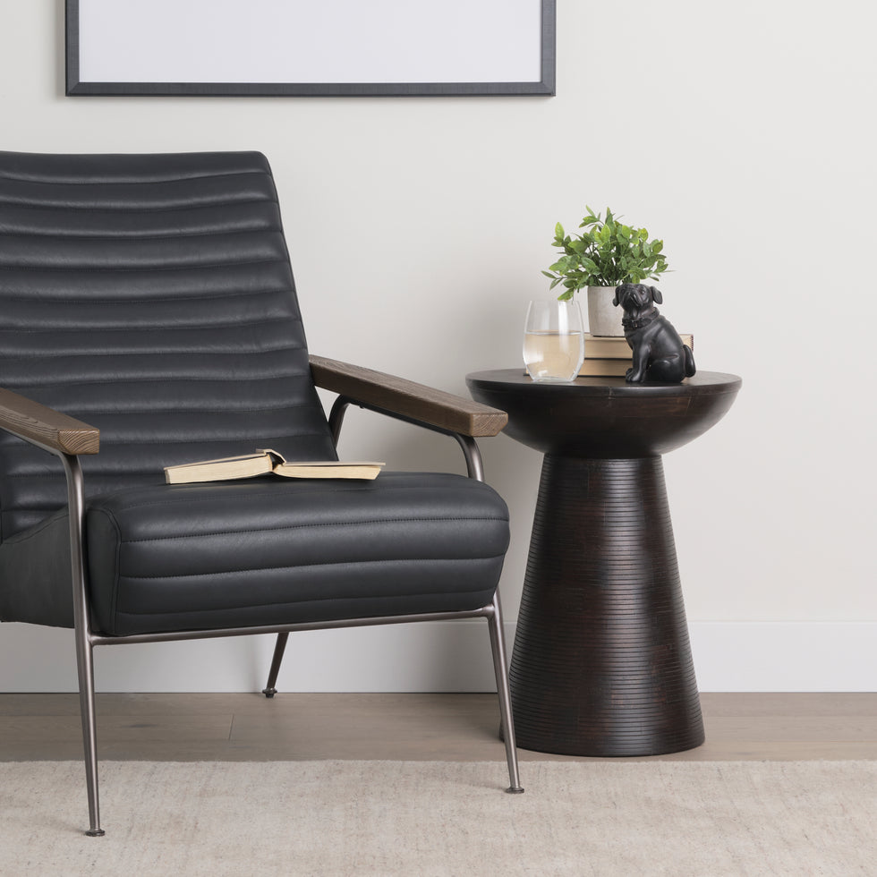 Mercana - Novell Accent Table in Brown, Solid Wood
