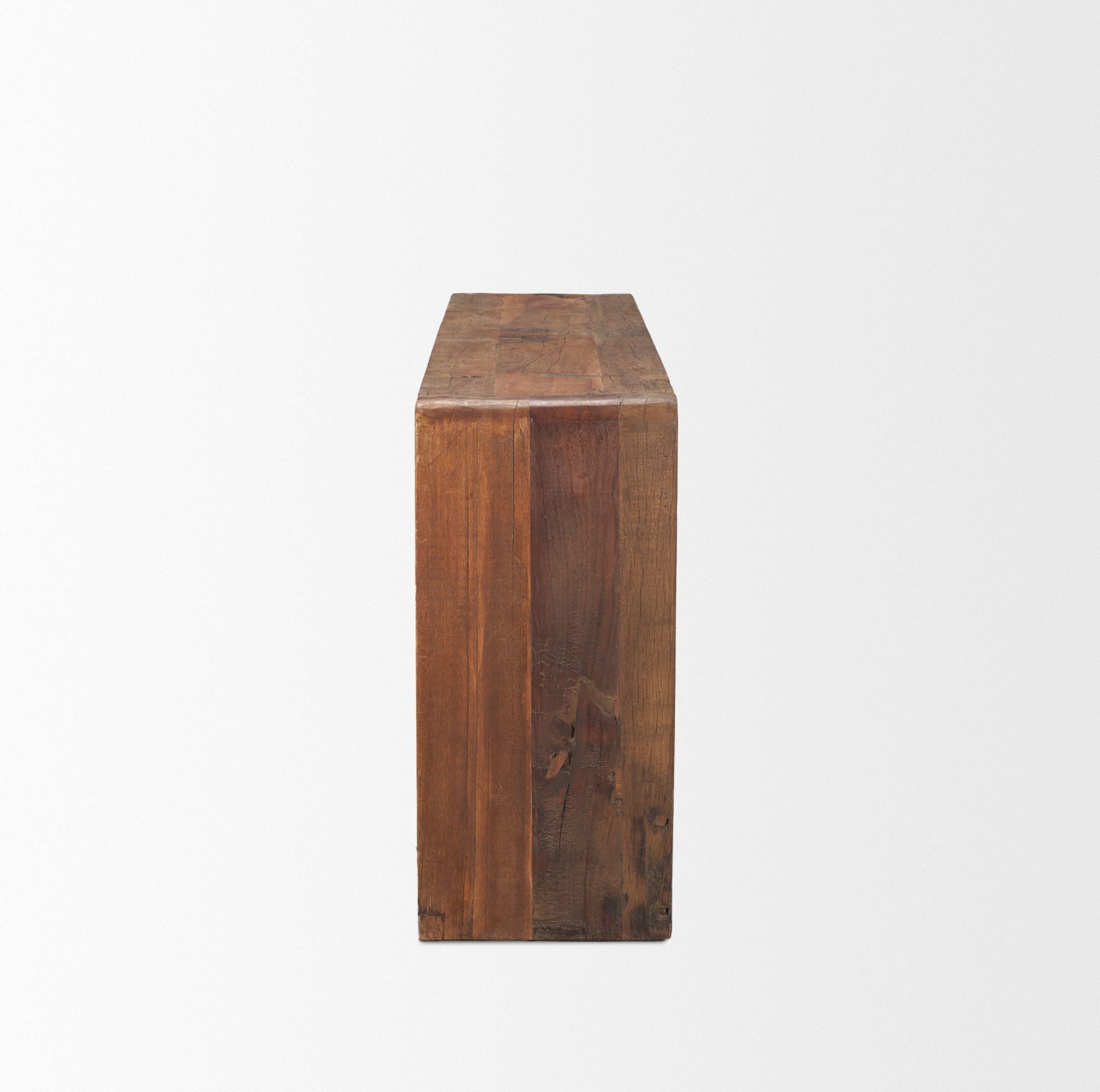 Mercana - Estelle Rustic Brown Reclaimed Wood Console Table