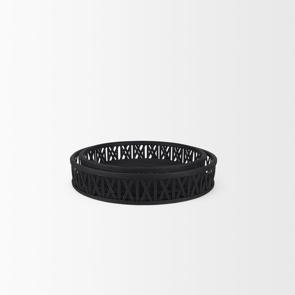 Mercana - Thea Trays in Black, Wicker