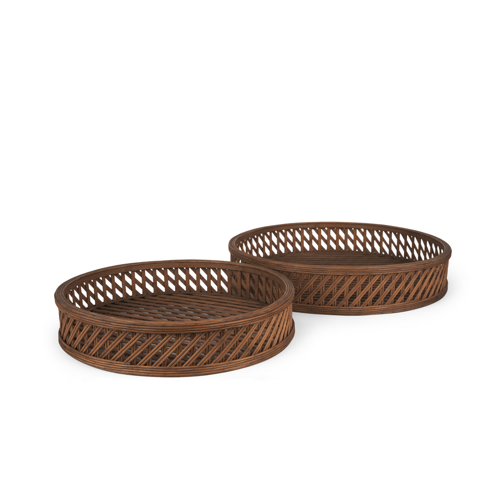 Mercana - Thala Trays in Brown, Wicker