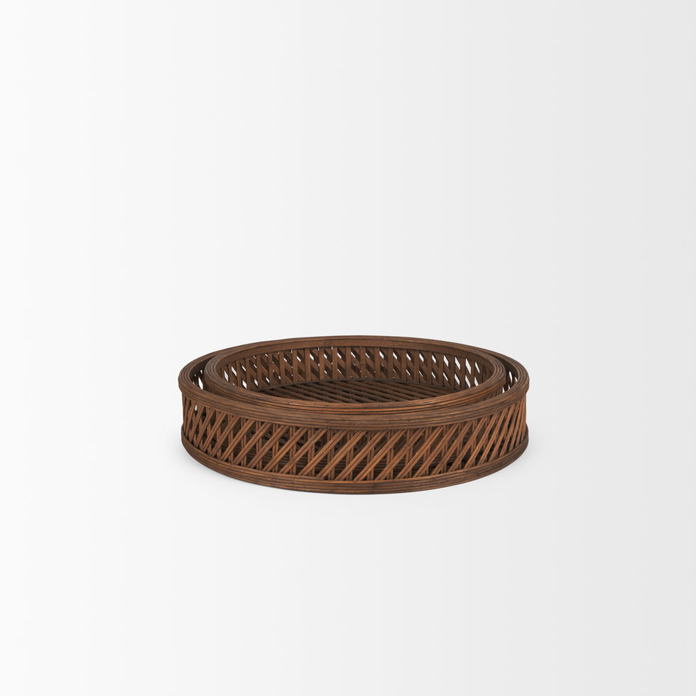 Mercana - Thala Trays in Brown, Wicker