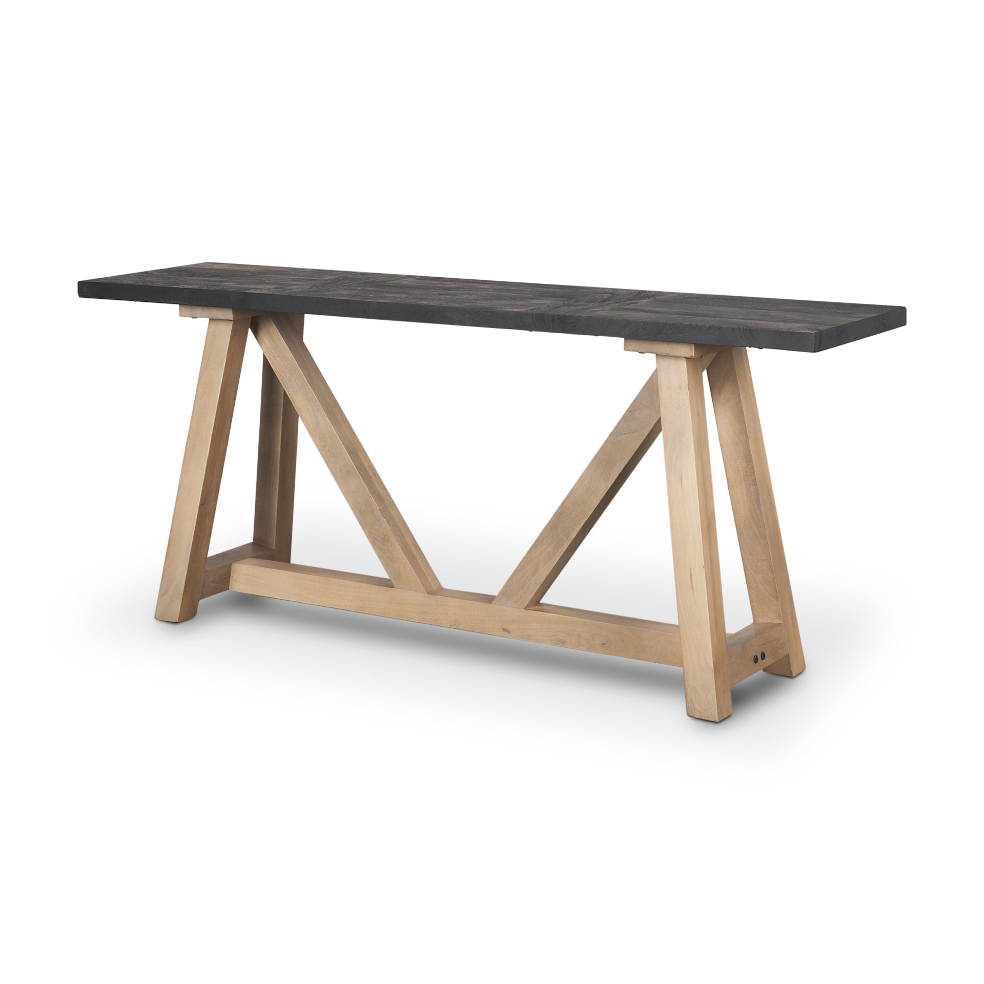 Mercana - Rialto Console Table in Black/Brown, Solid Wood