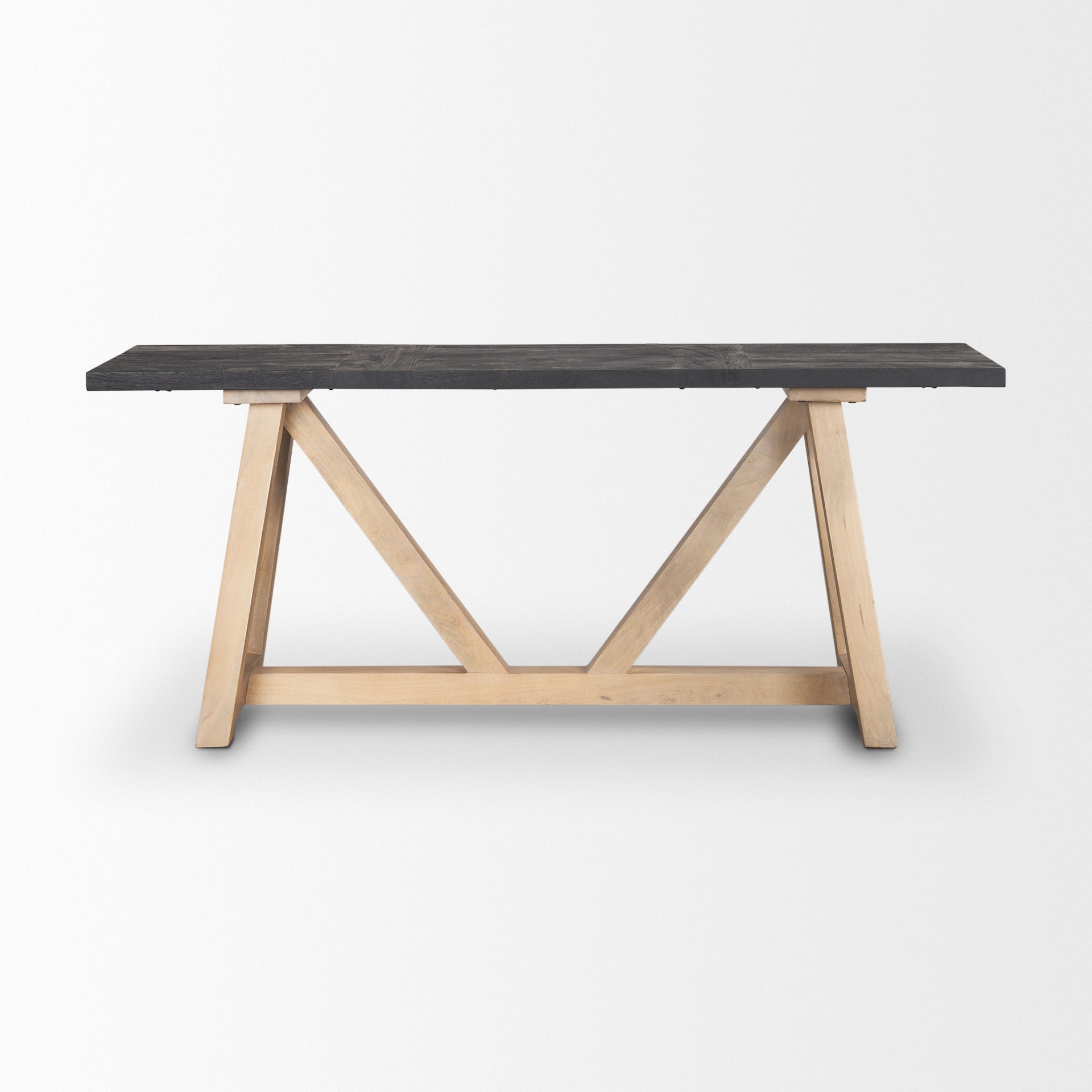 Mercana - Rialto Console Table in Black/Brown, Solid Wood