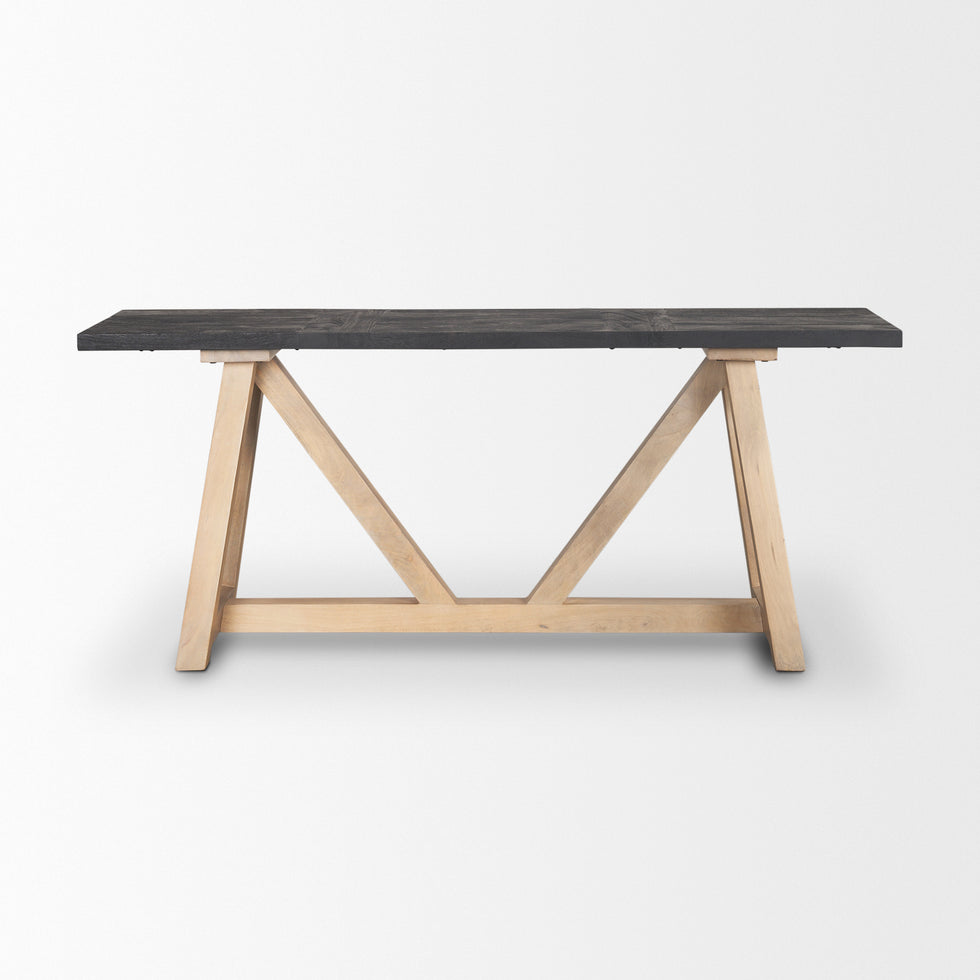 Mercana - Rialto Console Table in Black/Brown, Solid Wood