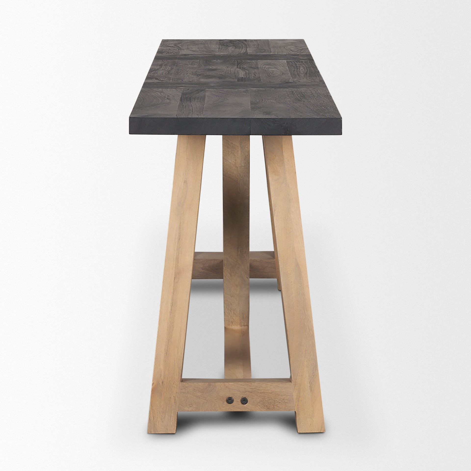 Mercana - Rialto Console Table in Black/Brown, Solid Wood