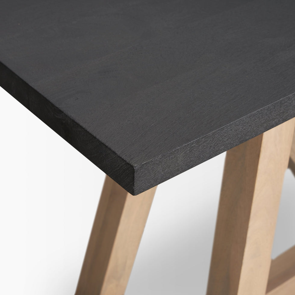 Mercana - Rialto Console Table in Black/Brown, Solid Wood