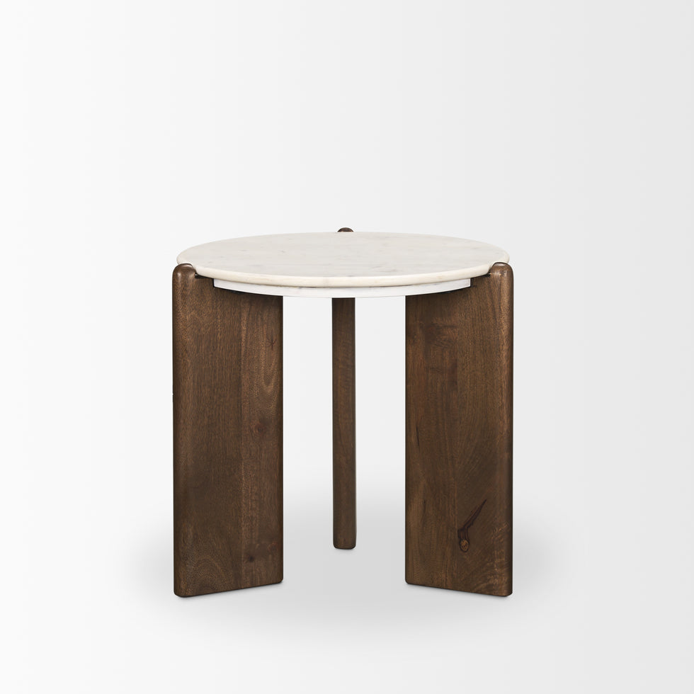 Mercana - Rumer Side Table in Brown, Solid Wood