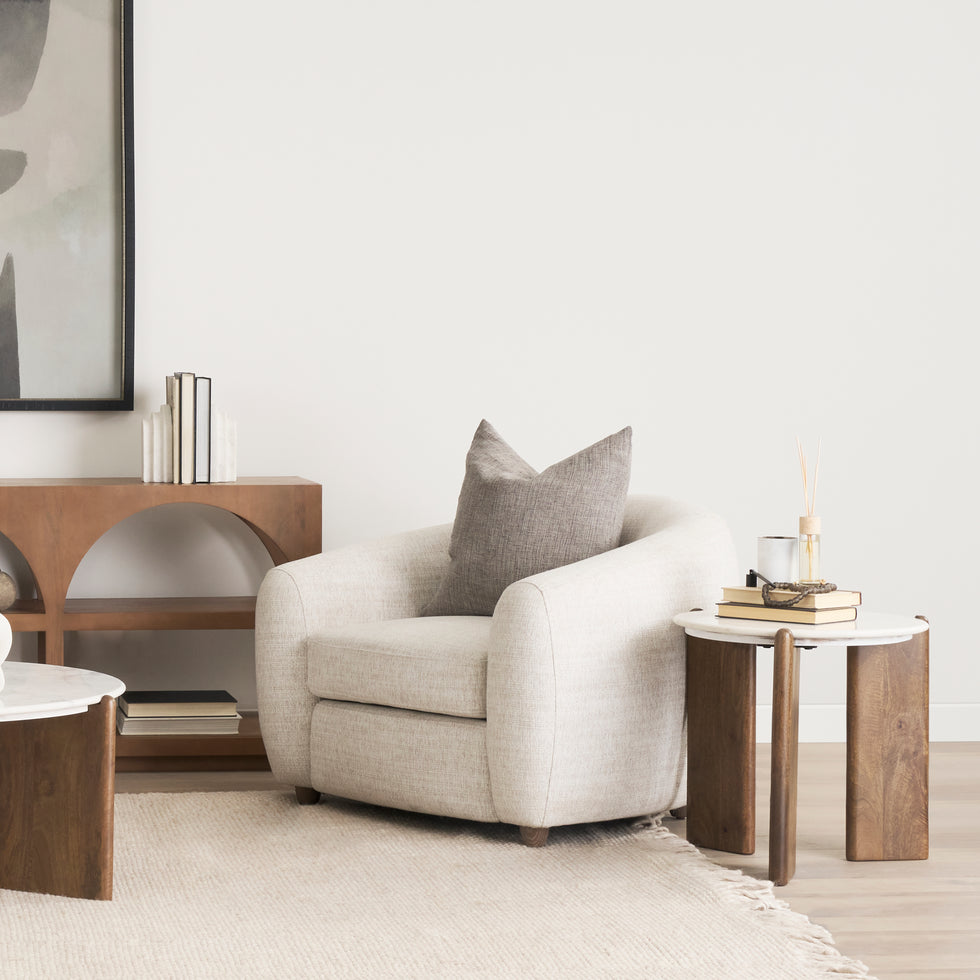 Mercana - Rumer Side Table in Brown, Solid Wood