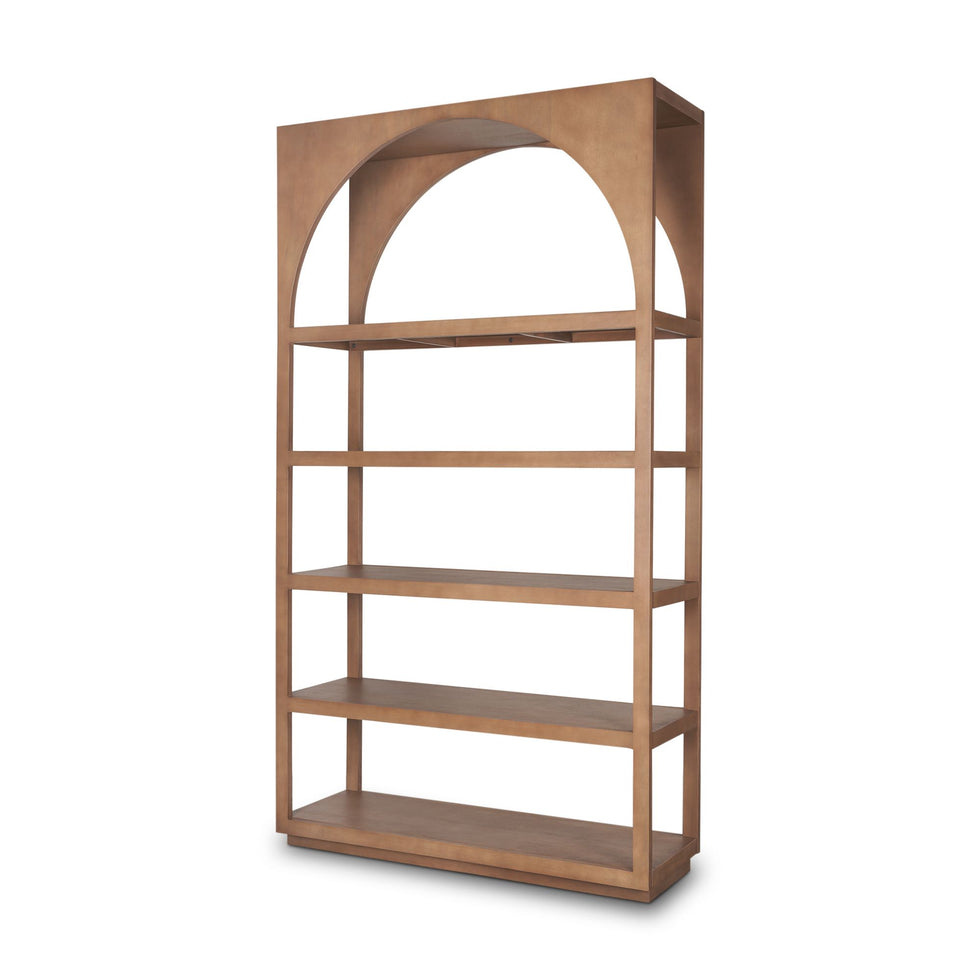 Mercana - Bela Arched Shelving Unit Medium Brown Wood