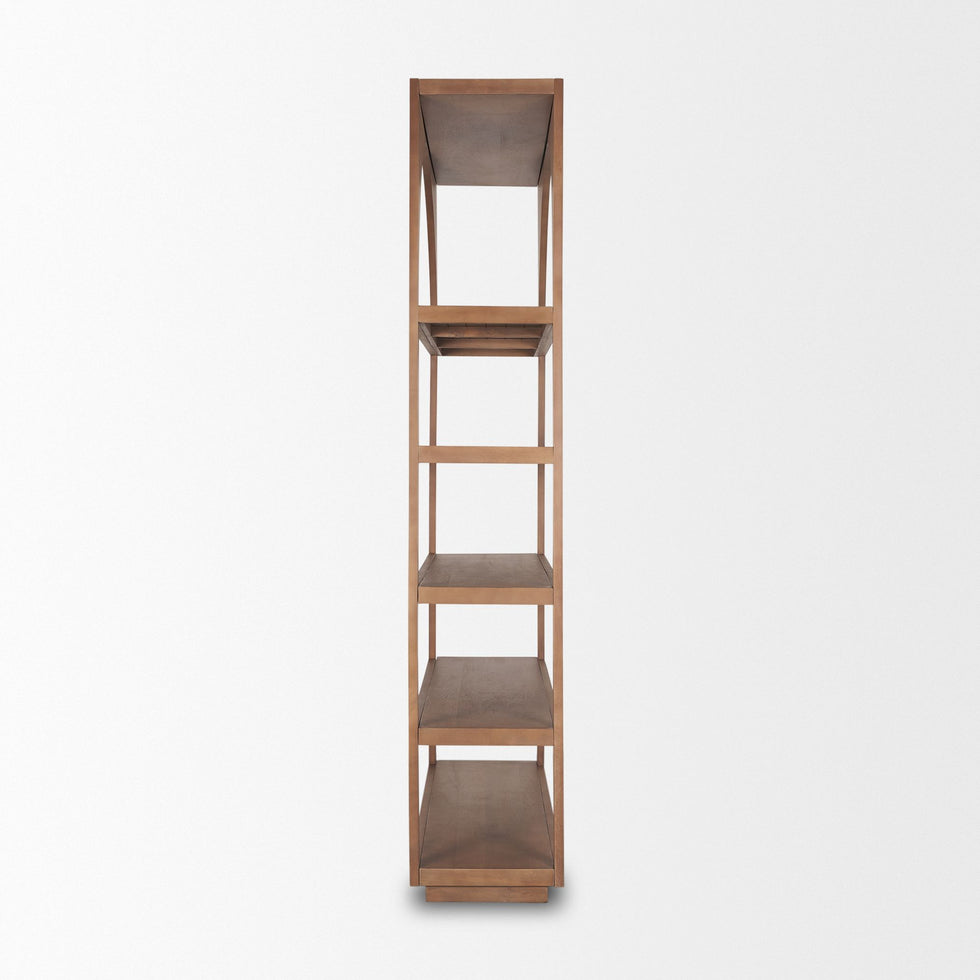 Mercana - Bela Arched Shelving Unit Medium Brown Wood