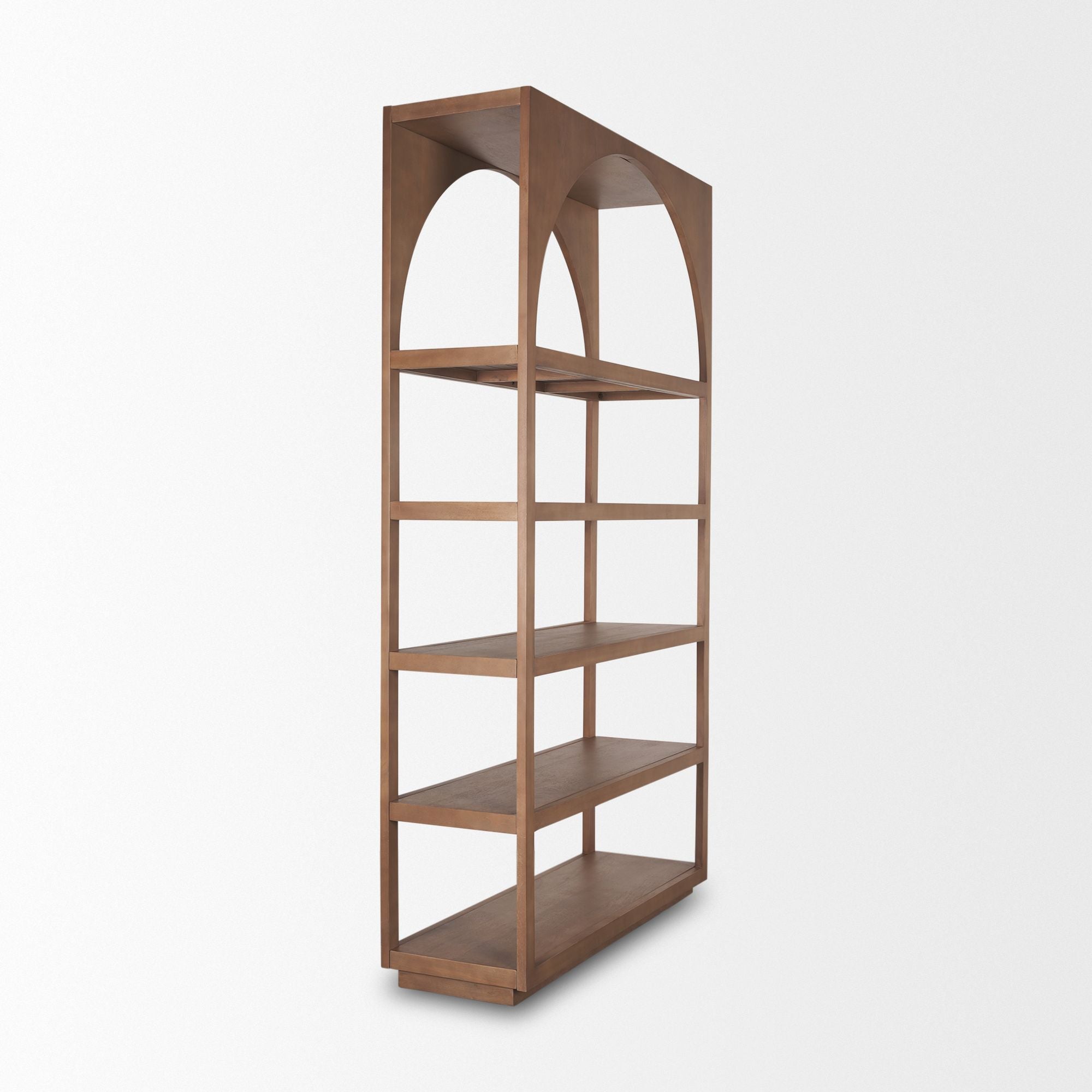 Mercana - Bela Arched Shelving Unit Medium Brown Wood
