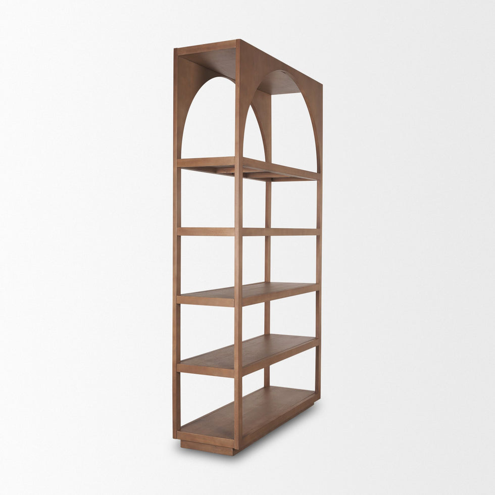 Mercana - Bela Arched Shelving Unit Medium Brown Wood