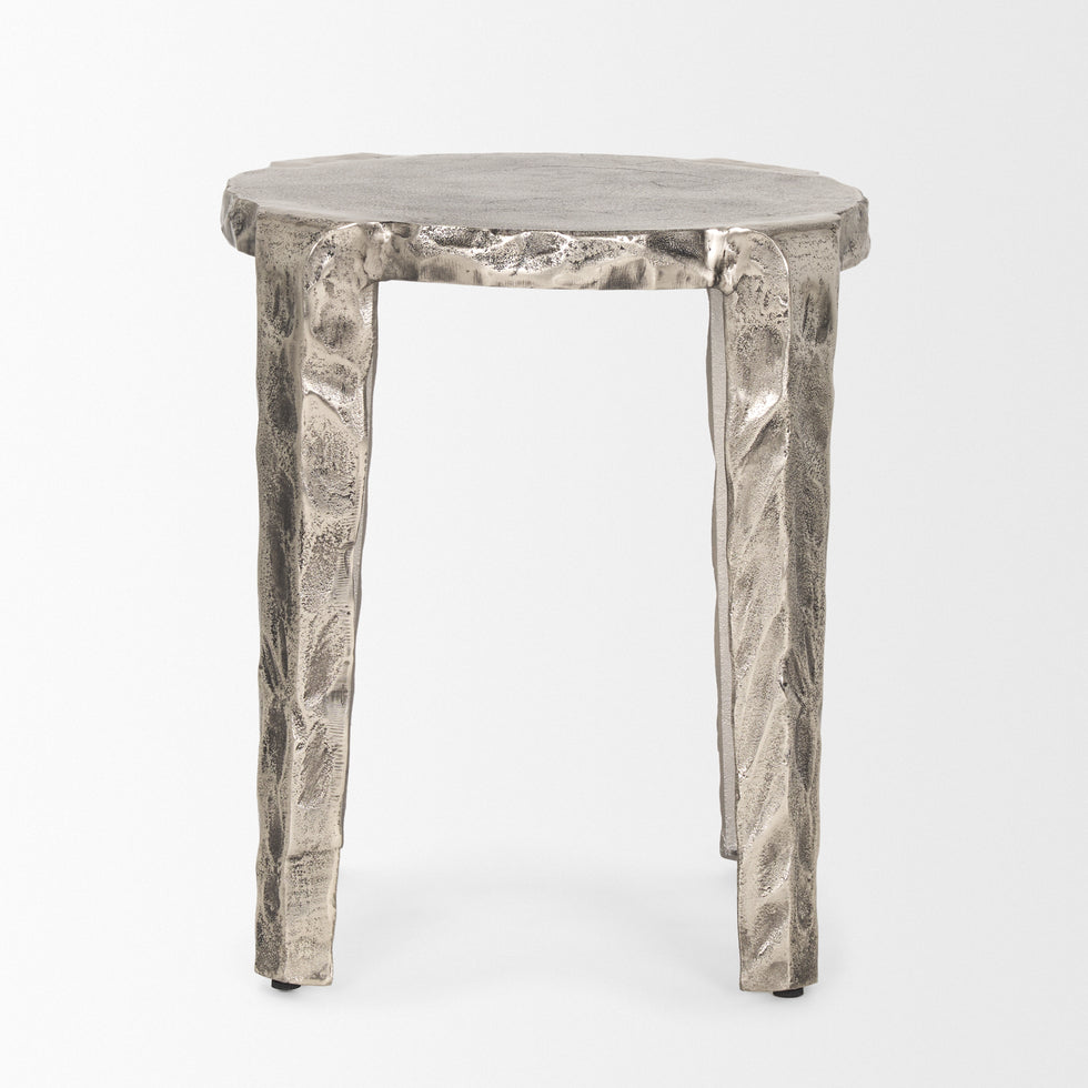 Mercana - Randy Accent Table in Silver, Metal