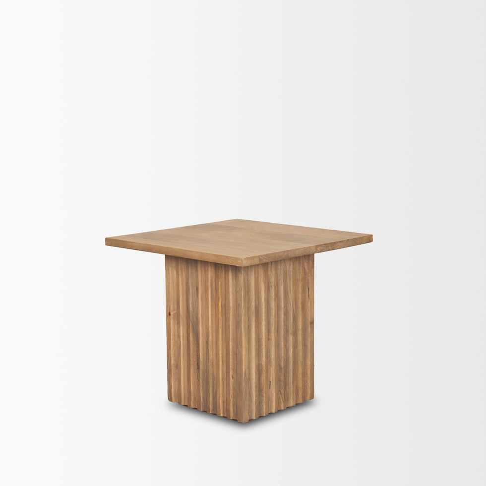 Mercana - June Side Table in Brown - Light, Solid Wood