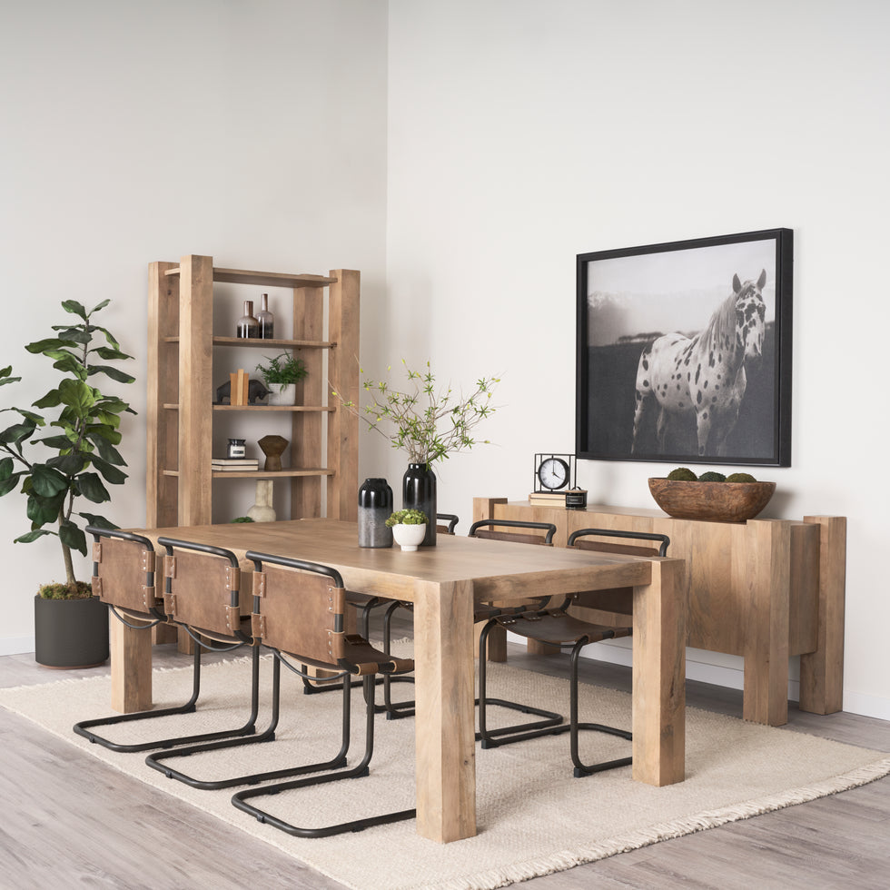 Mercana - Beth Dining Table in Brown, Solid Wood