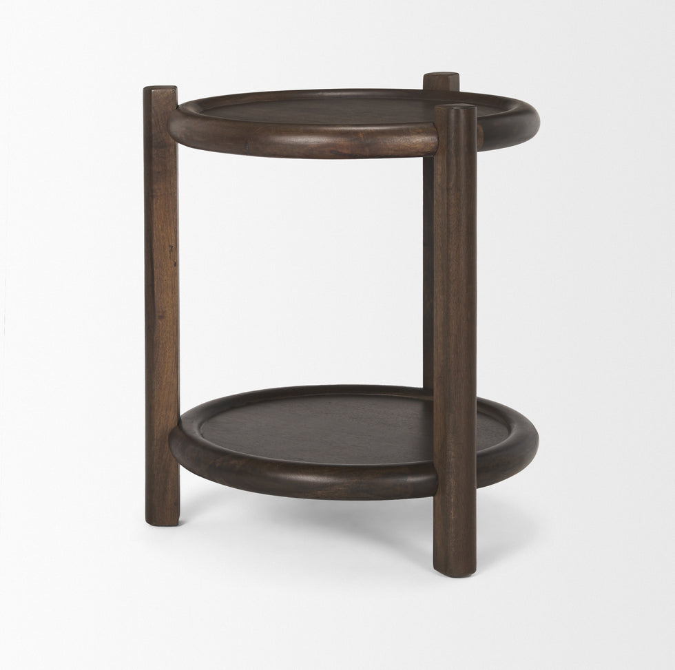 Mercana - Romi Accent Table in Brown, Solid Wood