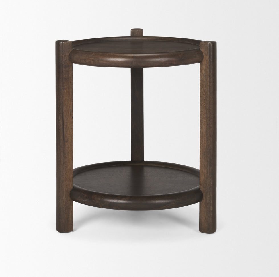 Mercana - Romi Accent Table in Brown, Solid Wood