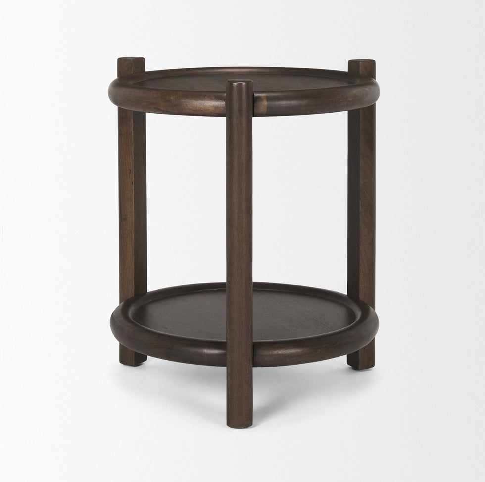 Mercana - Romi Accent Table in Brown, Solid Wood