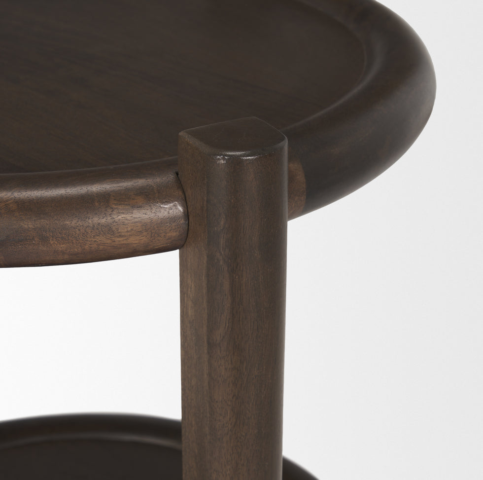 Mercana - Romi Accent Table in Brown, Solid Wood