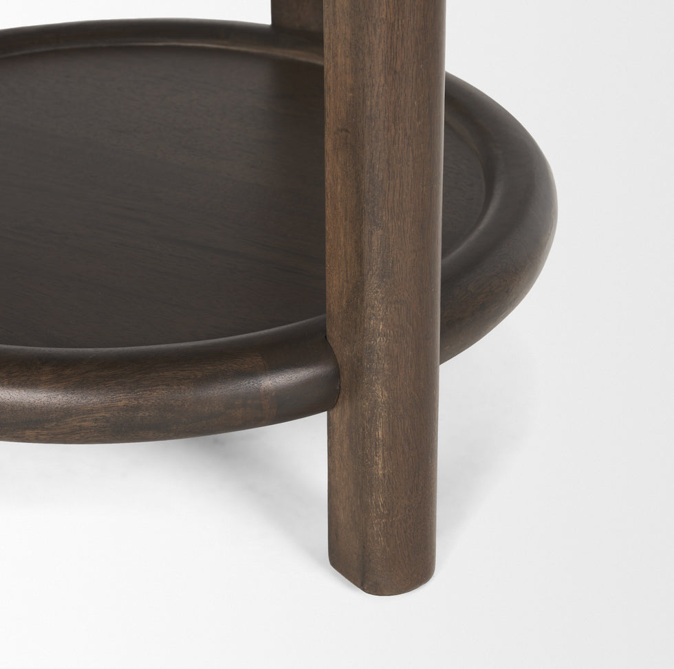 Mercana - Romi Accent Table in Brown, Solid Wood