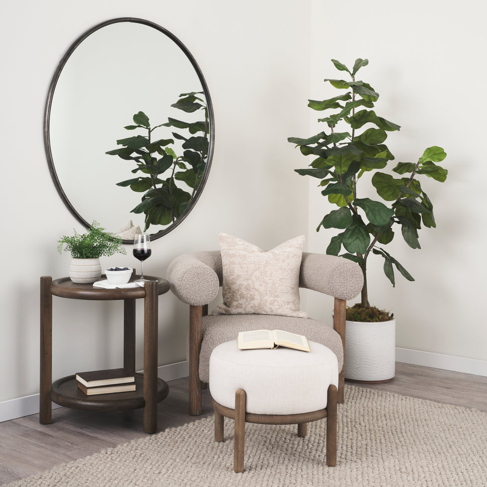 Mercana - Romi Accent Table in Brown, Solid Wood