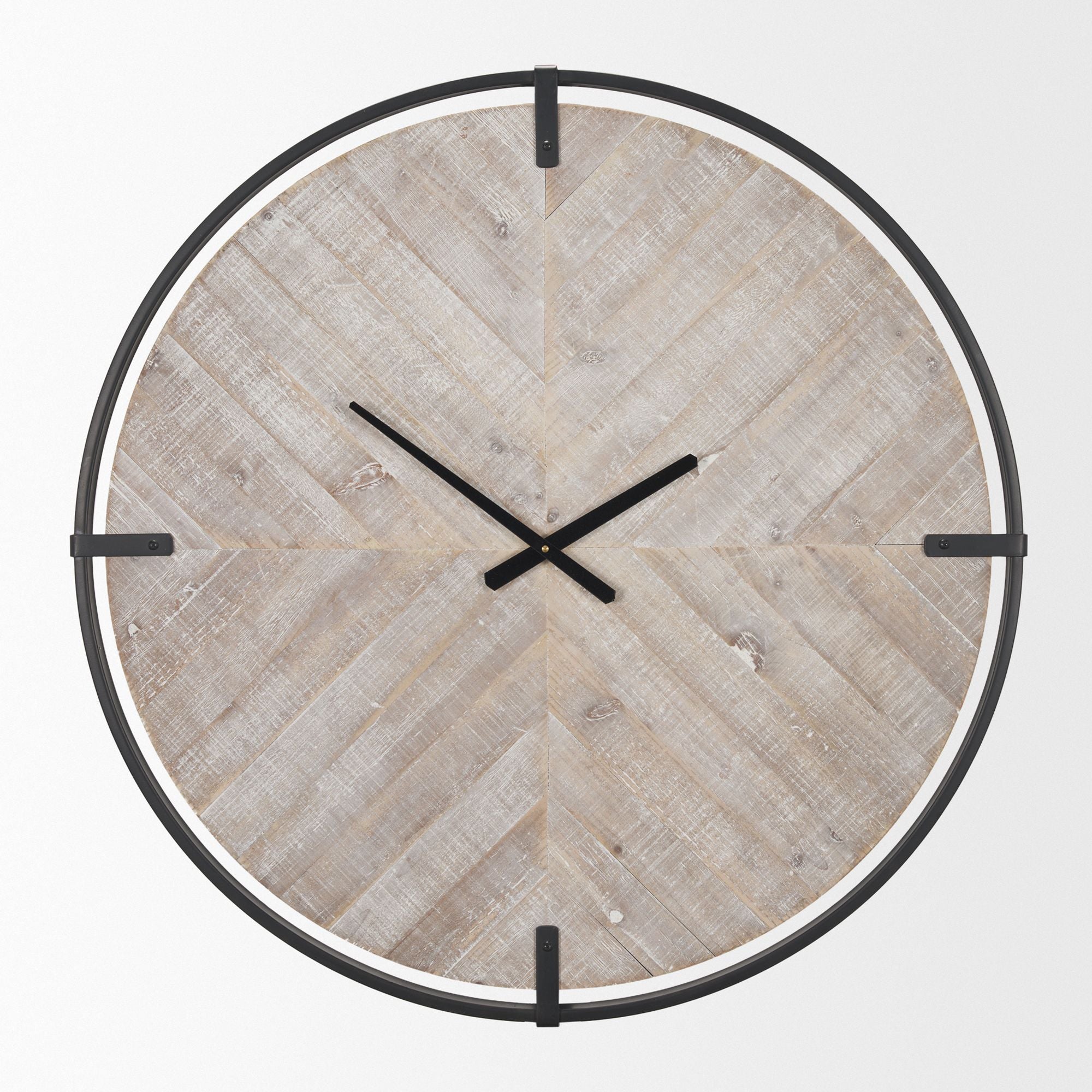 Mercana - Rani Matte Black Metal/Wood Wall Clock