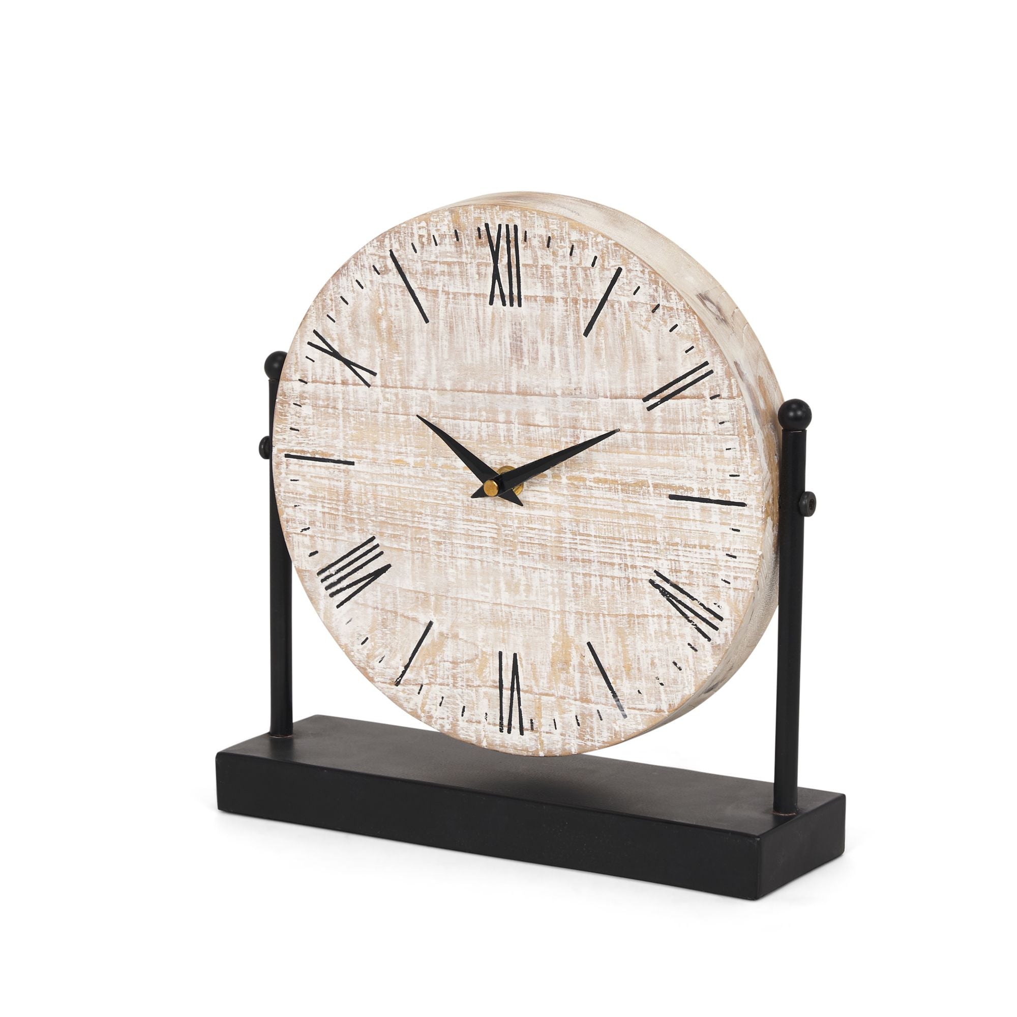 Mercana - Raja Matte Black Metal Table Clock