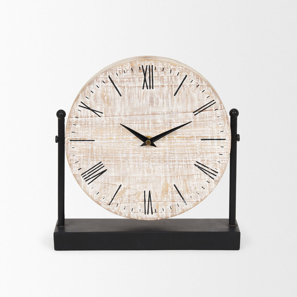 Mercana - Raja Matte Black Metal Table Clock